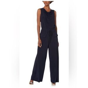 Emma & Michele - Midnight Blue Sleeveless Jumpsuit Size: Large Color: Navy